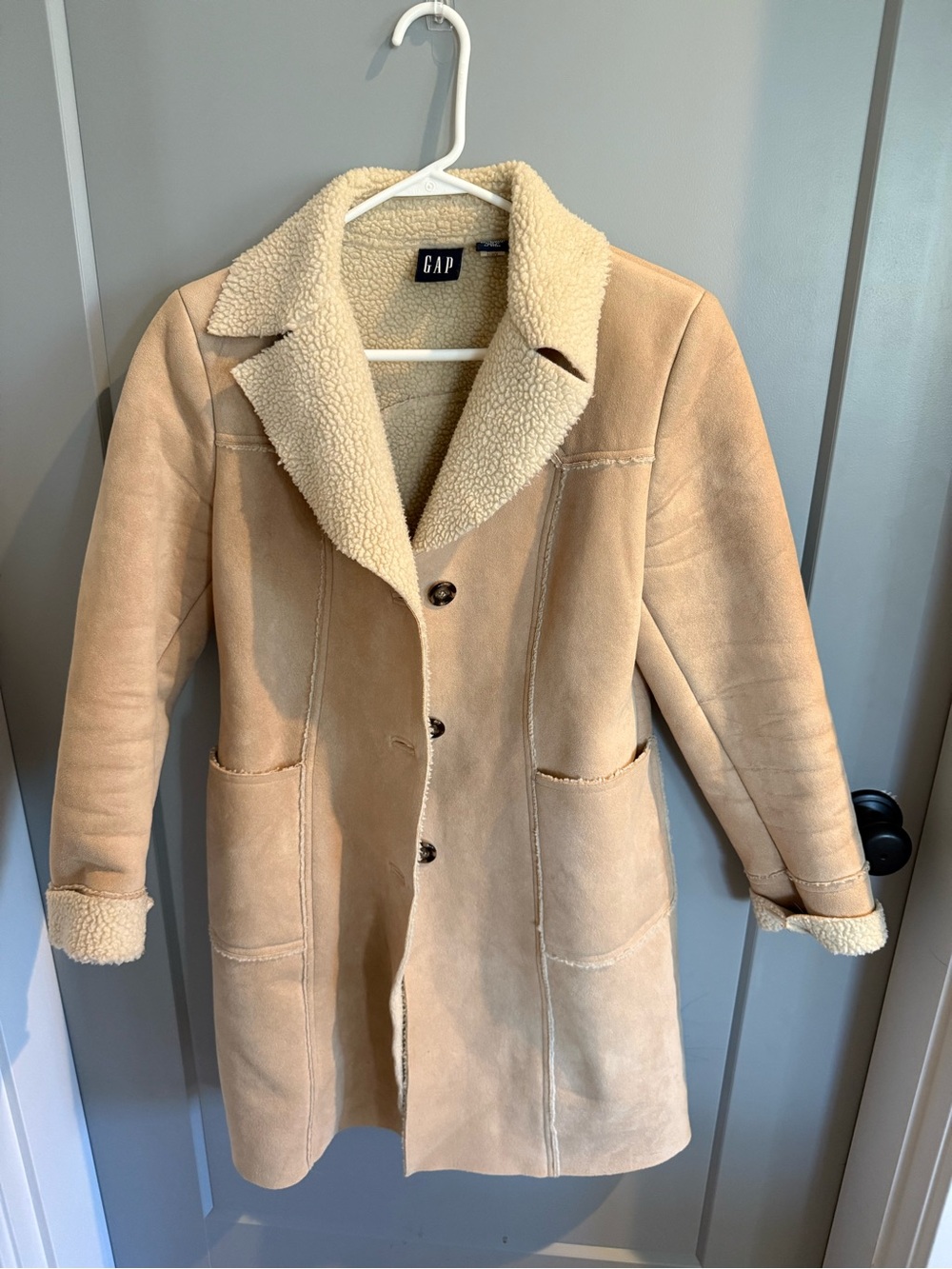 GAP Tan Shearling-Lined Coat
